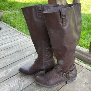 Faux Leather Riding Boots
